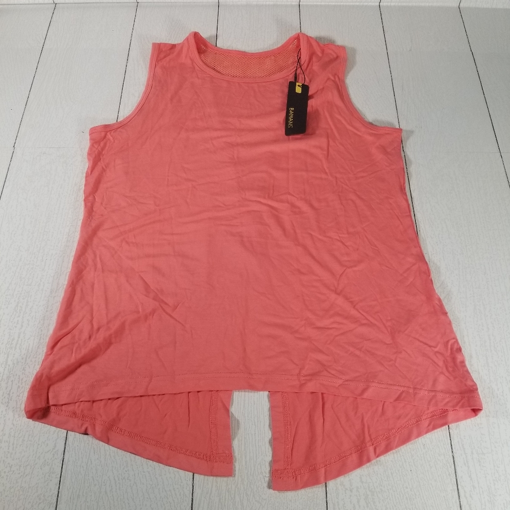Yoga Workout Gym Tank Top with Mesh Back Peach Brand New With Tags